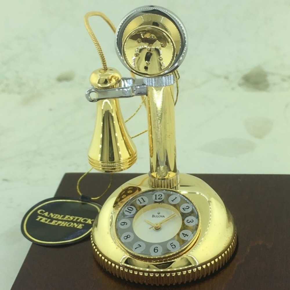 BULOVA Mini Collectible Candlestick Phone Clock